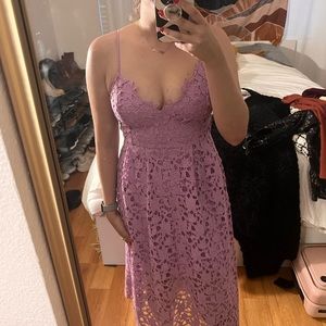 Purple midi dress